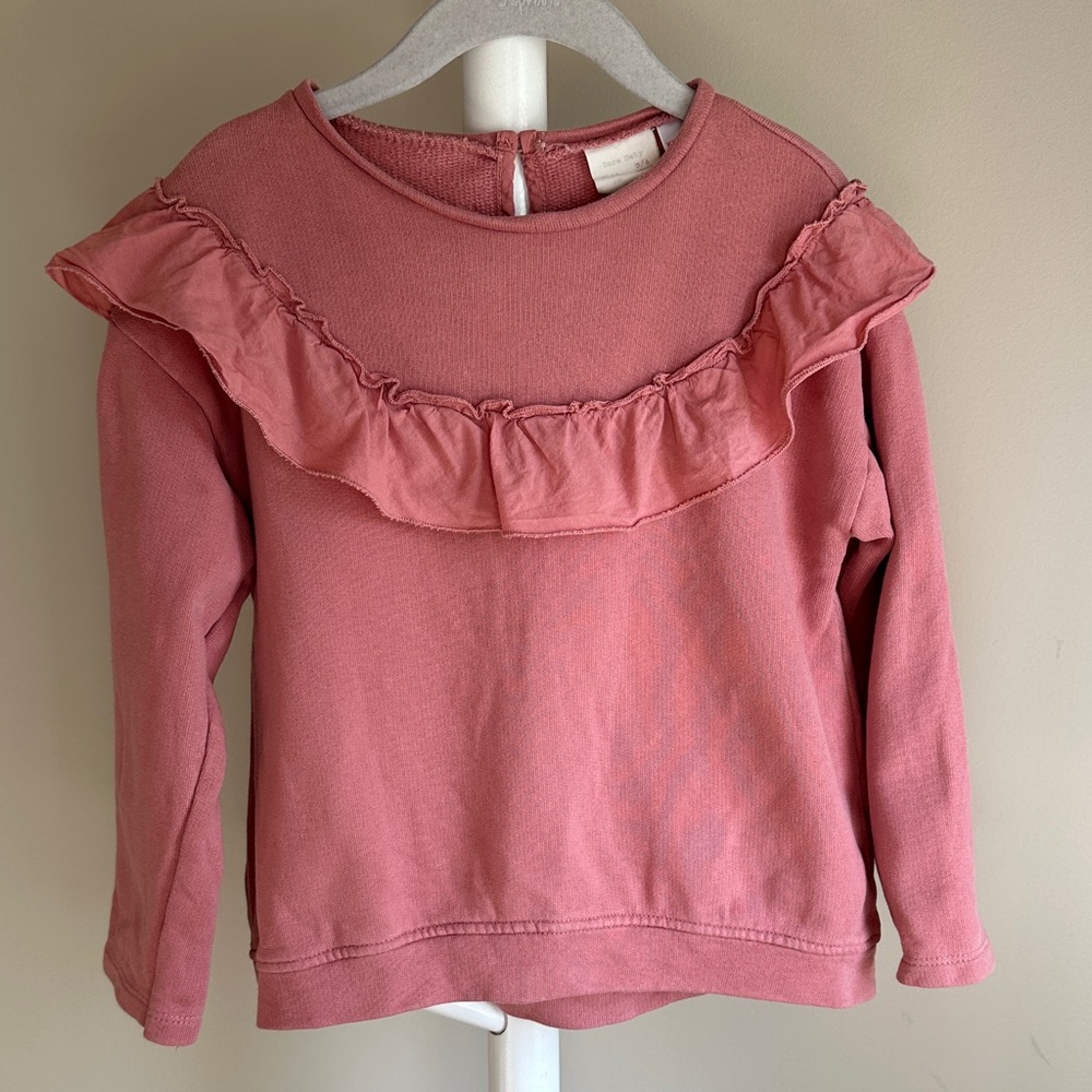 Zara Ruffle Sweatshirt 3/4 Years